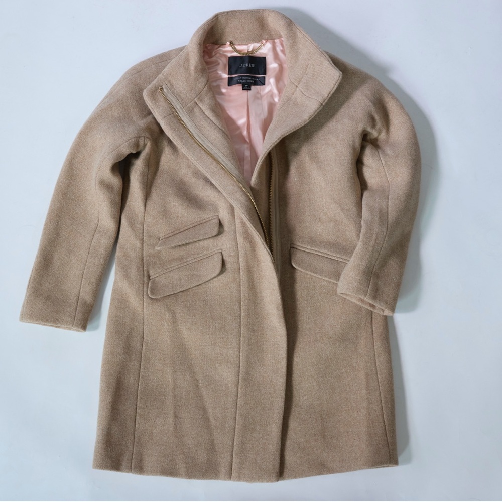 J. Crew Beige Wool Trench Coat